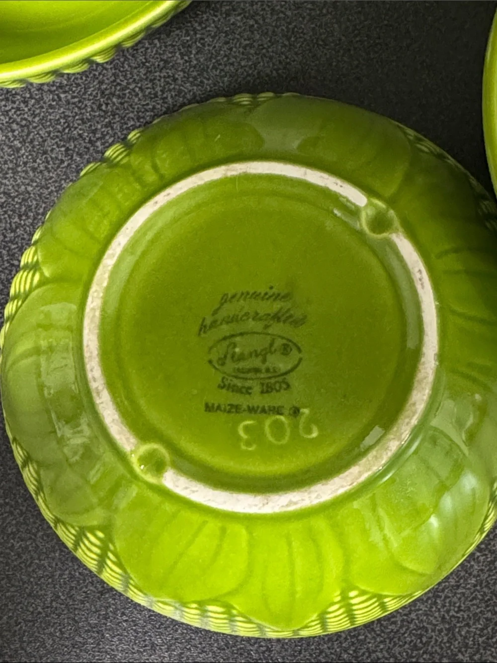 Set of 4 vintage Green Stangl Maize Ware Bowls